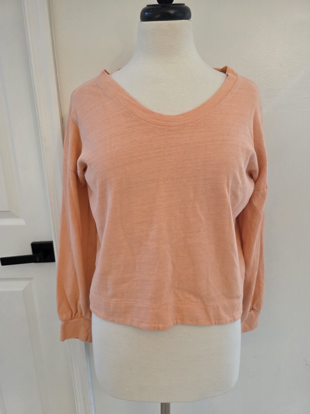LOFT Peach Long-Sleeve Scoop Neck Sweatshirt